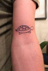 Letsoho la moshanyana oa tattoo ea turtle ho setšoantšo sa tattoo sa turtle e ntšo