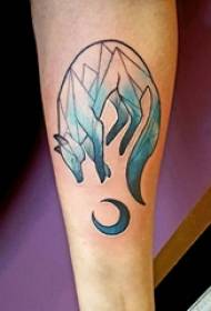Braccio da ragazzo di volpe di colore su immagine di tatuaggio di volpe colorata