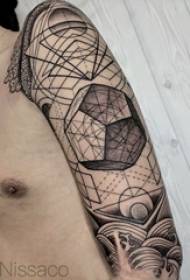 Berniukų rankos ant juodų taškų Geometrinės paprastos linijos Kūrybingos gėlių rankos tatuiruotės paveikslėlis