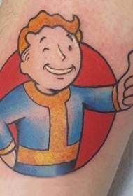Maschera classica creativa del tatuaggio del fumetto di schizzo dell'acquerello dipinta braccio dei ragazzi
