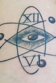 Arm tattoo materiaal, manlike oog, swartoog tattoo foto