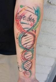 Braccio da scolaretta dipinto su una linea minimalista con un tatuaggio creativo