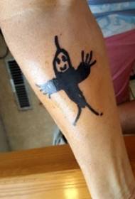 Schoolboy arm på svart enkel linje tegneserie abstrakt karakter tatovering bilde