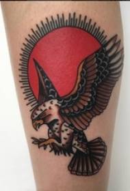 Pigens armmalede akvarel skitse kreativ dominerende ørn tatoveringsbillede