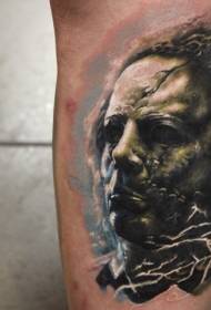 Leg color mysterious zombie monster tattoo picture