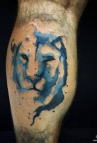 becerro Europa y América splash tinta león simple tatuaje patrón