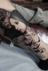Legged realistické staré hororové upíří tetování