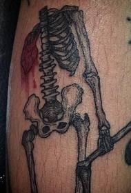 нога старого стилю смішні криваві людські кістки татуювання