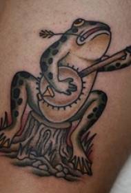 I-Baile yezilwane i-tattoo yesilisa shank esithombeni sombala we-frog tattoo