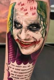 tatuaggio simmetricu tatu maschile gambo verniciatu tatuaggio di clown foto 99021 - vitello tatuatu simmetricu tanga maschile in pallone è vela