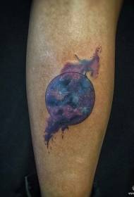 calf starry sky color tattoo pattern