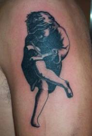 noga dziewczyna przecina się Wzór tatuażu nogi
