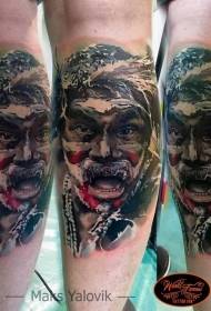 Mfano wa mguu mtindo wa rangi ya kabila la wanaume wa kabila la tattoo