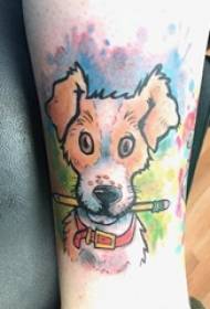 pojat vasikat maalatulla kaltevuudella yksinkertainen abstrakti linjat pieni eläin koira tatuointi kuvia