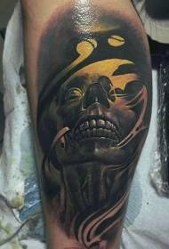Modello di tatuaggio avatar mostro di colore delle gambe