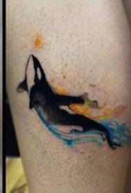 Ragazzi tatuati balena su foto di tatuaggi colorati di balene