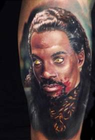 leg horror style color vampire portrait tattoo