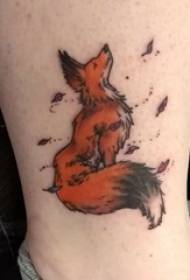 abafana ematholeni Bapendwe imigqa ye-gradient abstract fox encane yezithombe ze-tattoo yezilwane