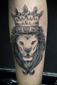 leone leone vitello grigio nero modello tatuaggio