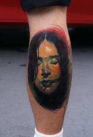 Ceg ceg xim tshiab lub tsev kawm ntawv style poj niam duab portrait tattoo duab