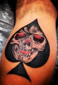 Prachtige spades symboal skull tattoo patroan