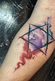 tele šesticípé hvězdy malování Splash inkoust tetování vzor