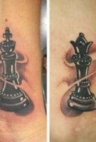 Jongen Kälwer gemoolt Aquarell Skizzen kreativ Schach Stéck Tattoo Biller