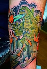 Patrón de tatuaxe de monstro de chismes de cor de pernas