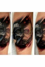 Imibala yemaski yemibala yomlenze we-Darth Vader tattoo