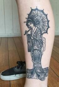 tatuaggio geisha materiale ragazza vitello su geisha nera tatuaggio immagine
