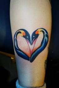 been kleur pinguïn liefde tattoo patroon