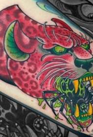 теля європейської школи червоний леопард та павук візерунок татуювання