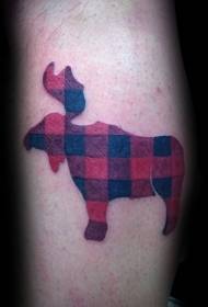 Prachtige chique kleurrijke geometrische elanden tattoo-foto's