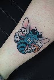 bezerro pintado padrão de tatuagem de abelha de desenhos animados europeus e americanos
