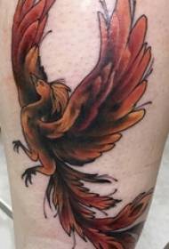 Tattoo Fire Phoenix Boy se kalfkleurige Phoenix tattoo-prentjie