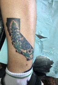 književni cvjetni tetovaža dječak tetovaža Cvjetna tetovaža na teletu slikana slika