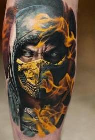 Noha barva smrtící bojovník portrét tetování obrázek