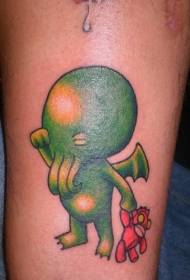 Noha barevné stvoření monstrum dítě tetování obrázek