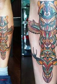 Нога колір статуя клоун племінних татуювання візерунок