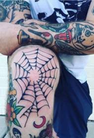 spider web tattoo pattern boys calves on black Spider web tattoo picture