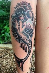 Been ongewéinlech Faarf al Schoul Mermaid Tattoo