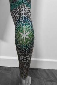 неверојатни шарени големи нозе Трибална накит шема на тетоважа