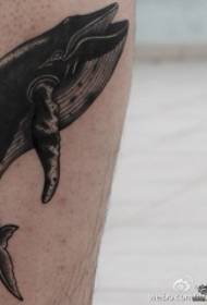 disegno del tatuaggio della copertura della balena del vitello