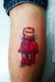 benfarve sjov Lego Iron Man tatoveringsmønster