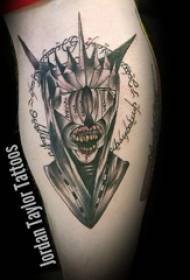 horror tattoo girl calf on the horror tattoo picture