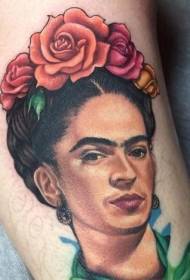 الساق اللون يوم المكسيكي امرأة صورة نمط الوشم