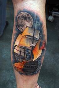 Jedrilica u boji nogu s uzorkom tetovaže noćnog neba