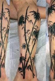 Pola tato bambu alami warna kaki