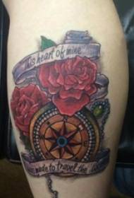 književna cvjetna tetovaža djevojka tele iznad umjetnosti cvijet tetovaža kompas slika
