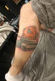 boys shank painted simple lines cartoon tank and squid tattoo pictures